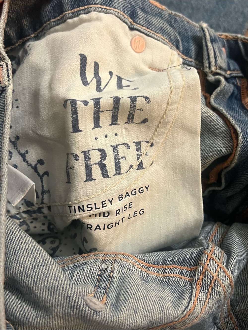 Free People Tinsley Baggy Mid Rise Straight Leg Jeans Size 30 - Picture 7 of 8